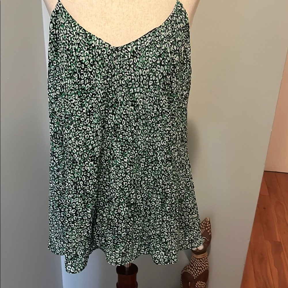 Green Leopard Print Women's Top